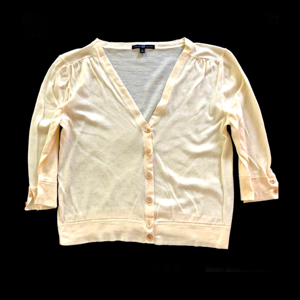 GAP Summer Cardigan, Creme V-Neck